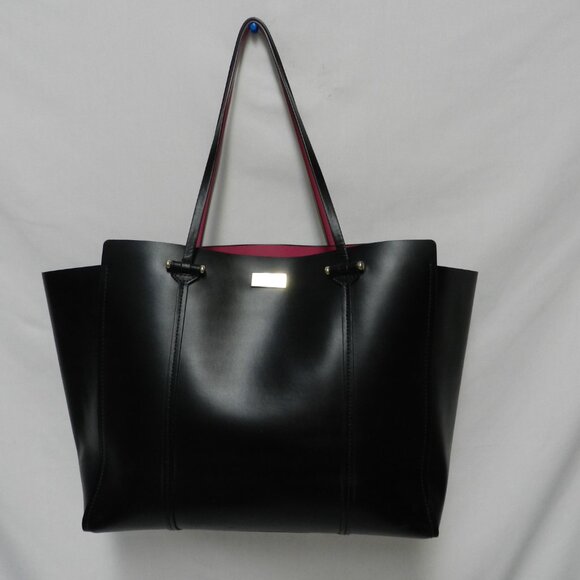 Kate Spade Arbour Hill Annelle Leather black pink Large Shoulder Bag Tote Purse - Picture 1 of 16